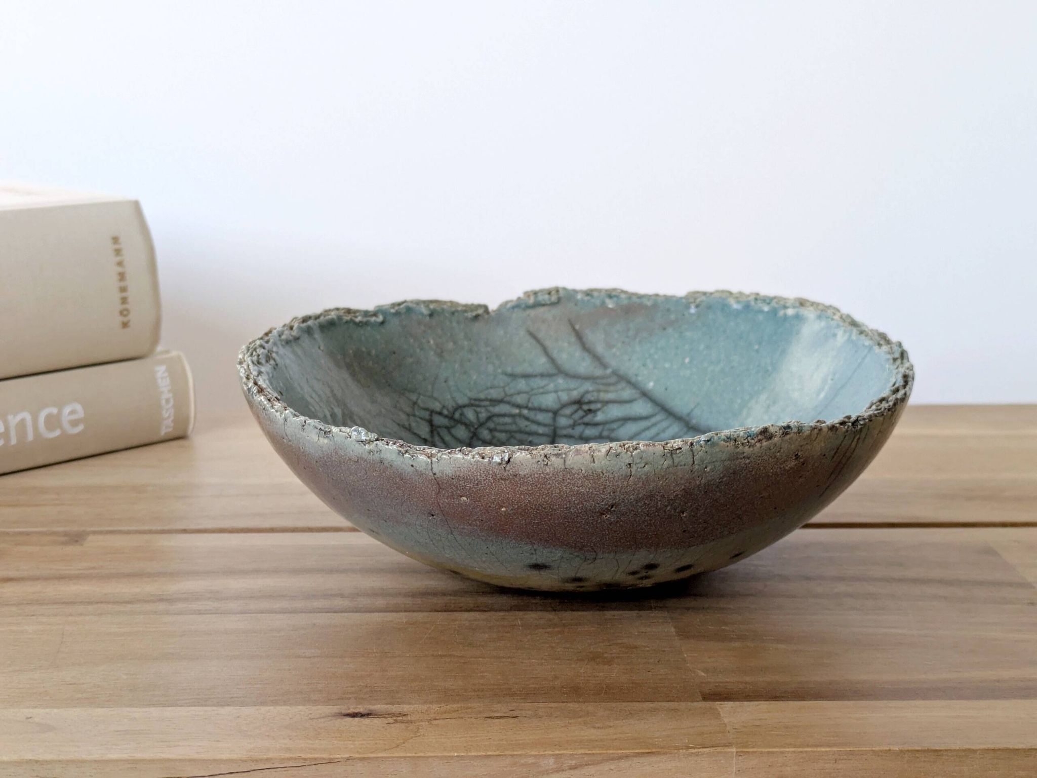 Vintage Raku ceramic bowl, handmade, signed, Japanese craftsmanship.