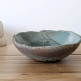 Vintage Raku ceramic bowl, handmade, signed, Japanese craftsmanship.
