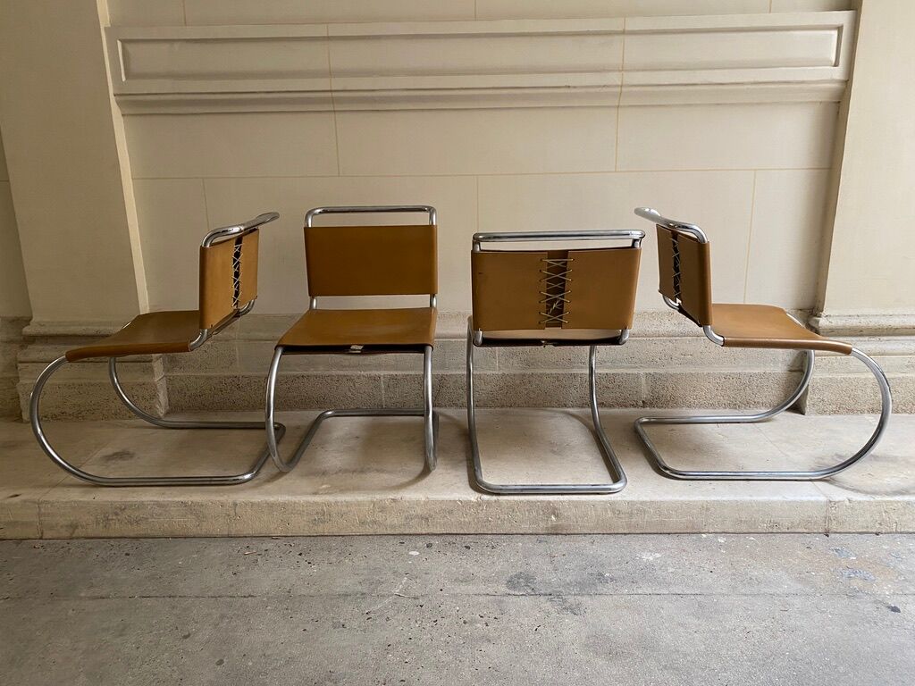 Set of 4 MR chairs by Mies Van der Rohe for Knoll