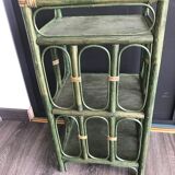 Small shelf console in green rattan