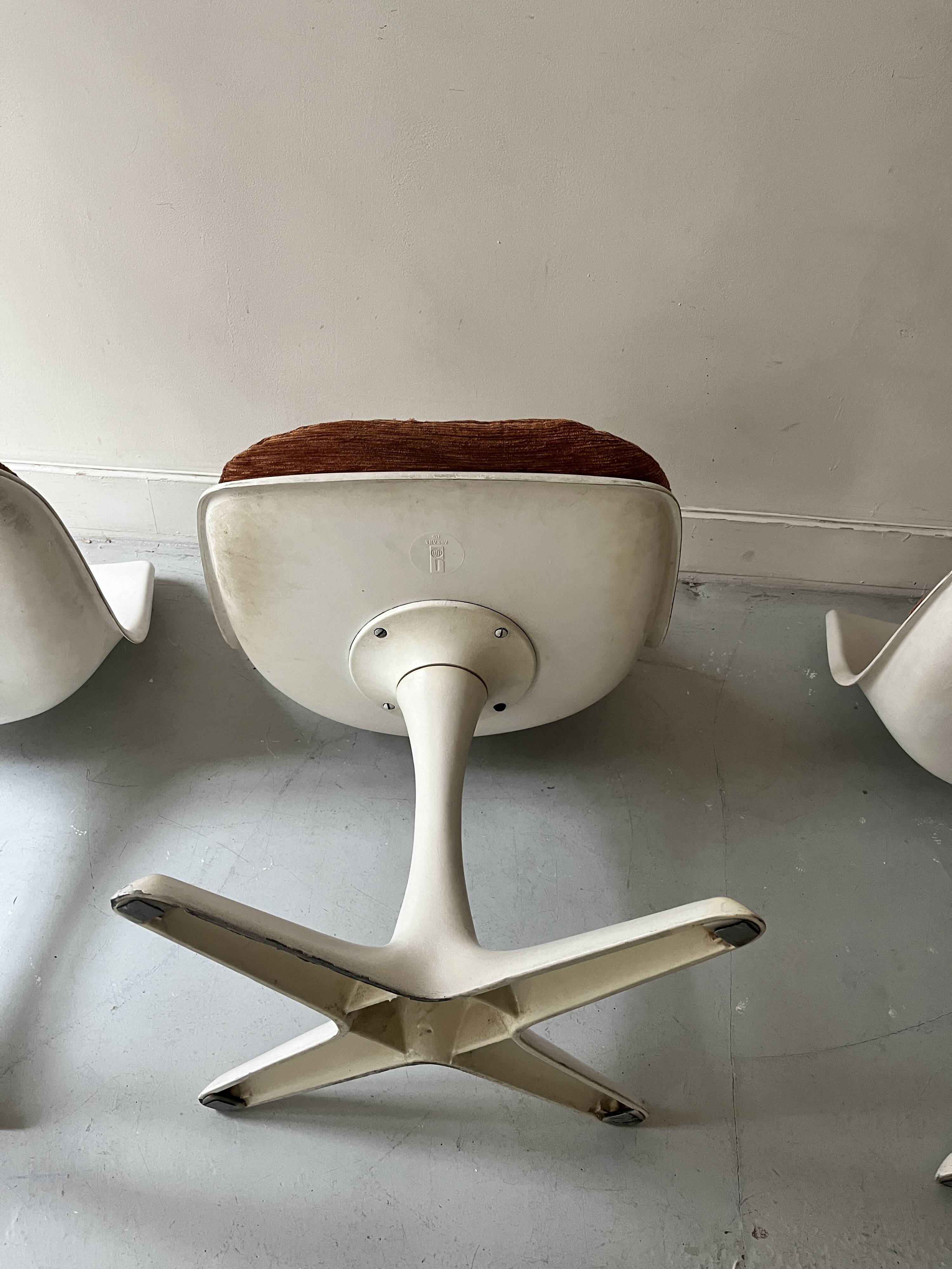 Set de 3 chaises tulipe par Maurice Burke pour Arkana, design 1970