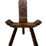 Vintage Spanish chair stool brutalist design