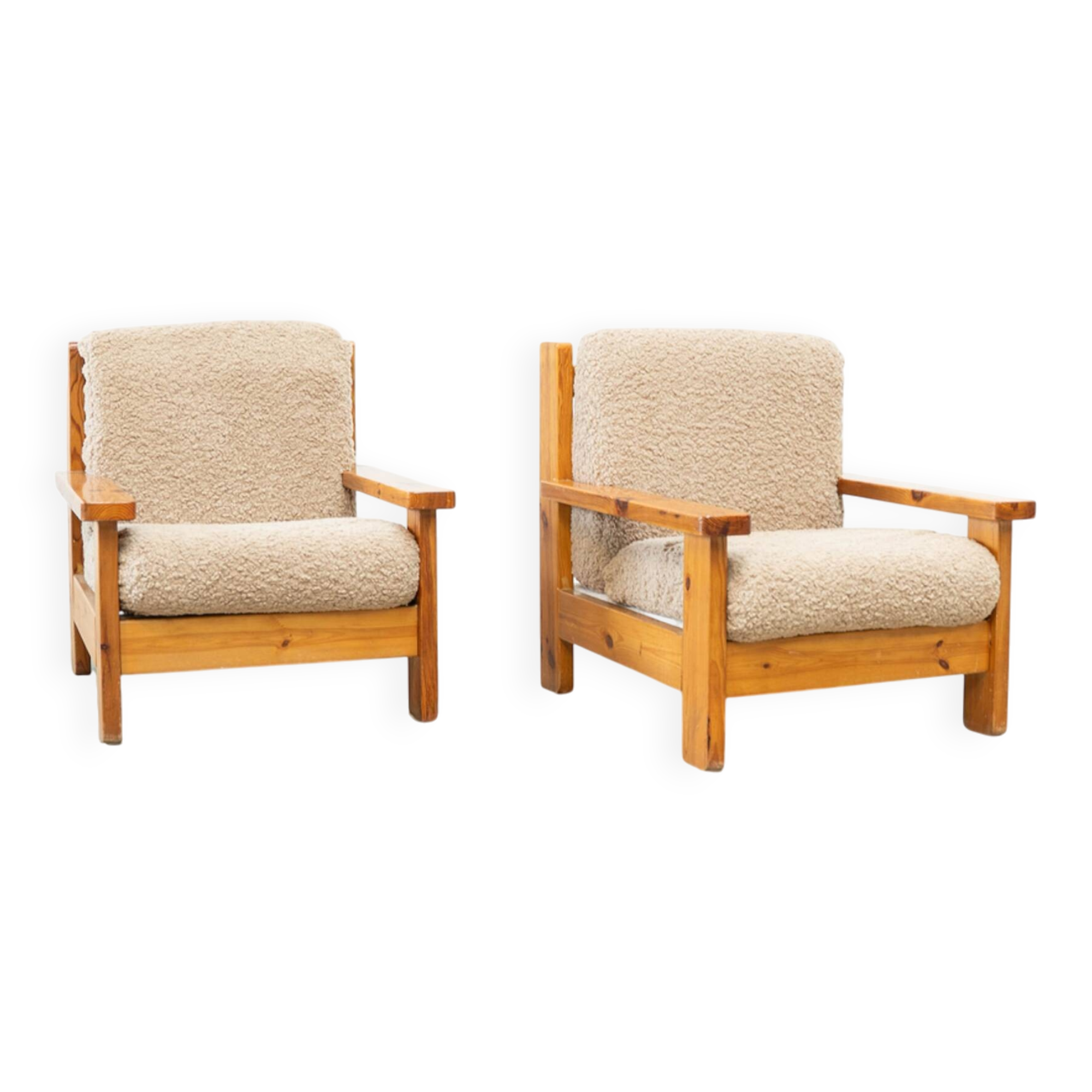 Set of two brutalist lounge chairs