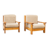Set of two brutalist lounge chairs
