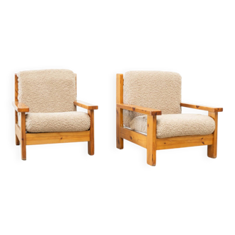 Set of two brutalist lounge chairs