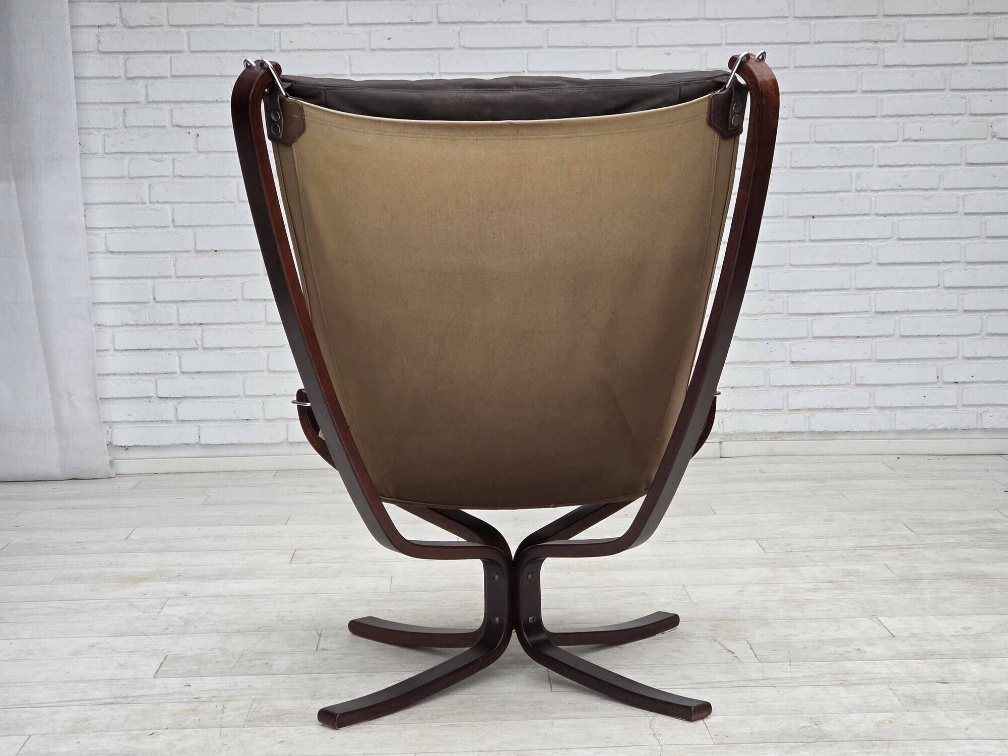 1970s, Norwegian design by Sigurd Ressel, chair "Falcon" with footstool.