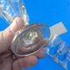 Lot of 4 small glass on foot faceted 18th century era