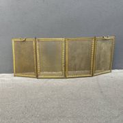 Antique brass fireplace screen from the 19th century by Bouhon Frères.