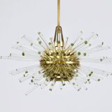 Lustre Bakalowits Miracle Sputnik en laiton avec tiges en verre cristal, années 1960