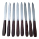 Set of 8 vintage stainless steel and brown bakelite table knives