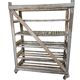 VINTAGE INDUSTRIAL WOODEN SHELF ON WHEELS