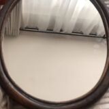 Oval rattan mirror