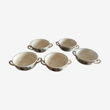 Lot of 5 chocolate bowls Sarreguemines Obernai