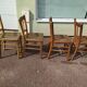 Set of 4 wooden chair bistrot farm