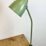 Green industrial workshop table lamp, 1960s