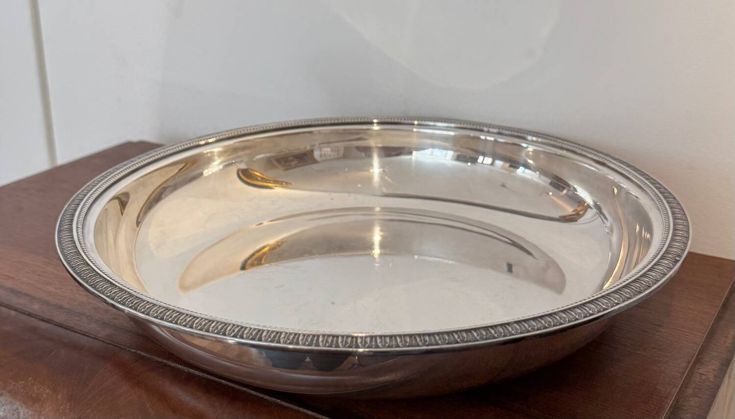 Shallow dish / vegetable dish Christofle Gallia – model Pearls, silver-plated metal