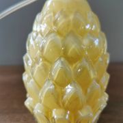 Lampe ananas vintage en verre peint