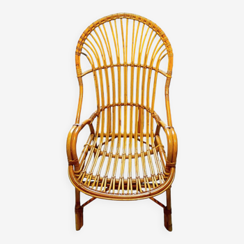 Vintage wicker armchair 1970