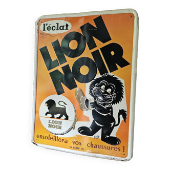 Plaque publicitaire Lion Noir