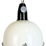ndustrial Soviet White Enamel Pendant Lamp, 1960s