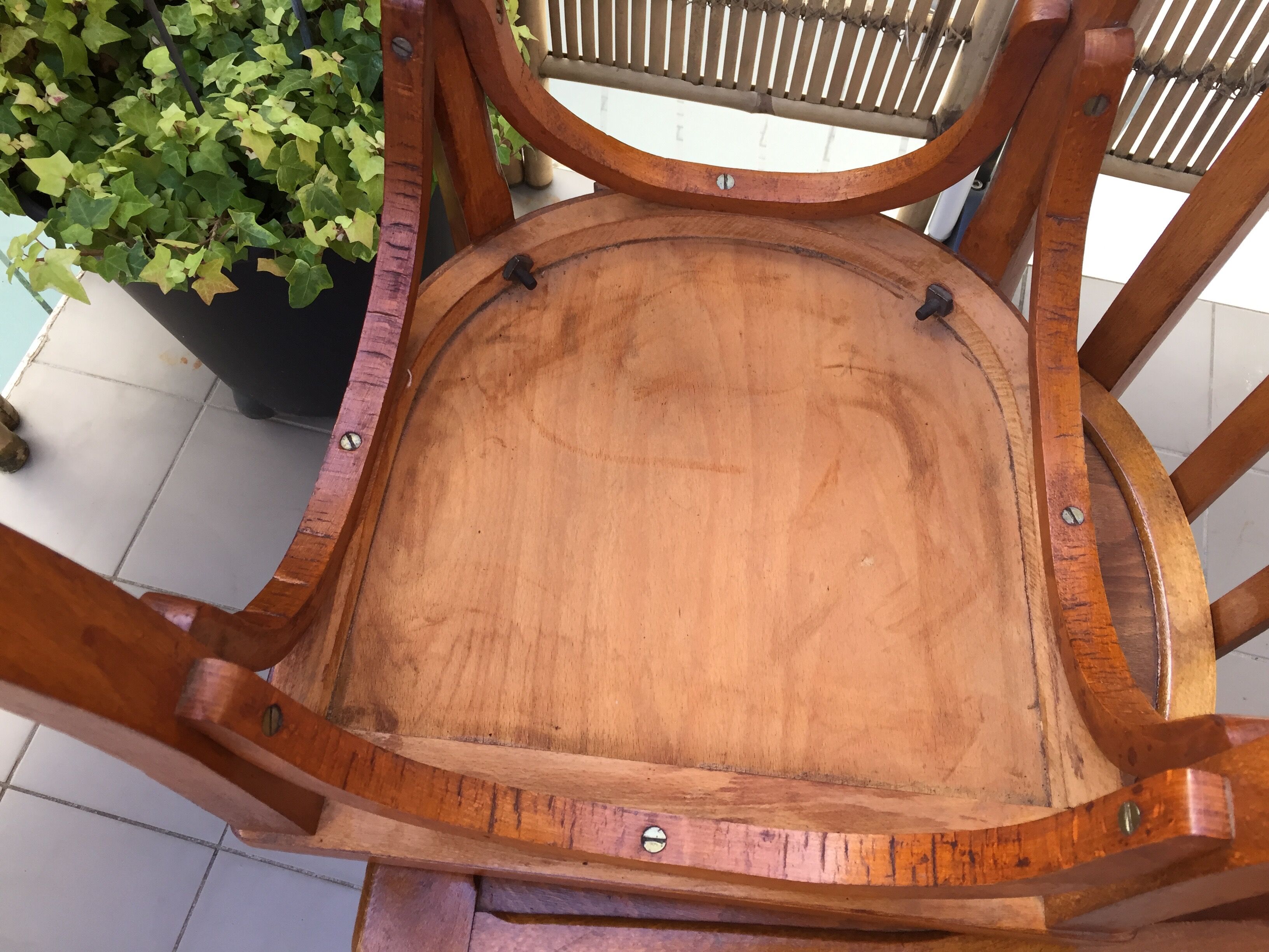 Lot de 4 chaises de bistrot Baumann vintage 1940