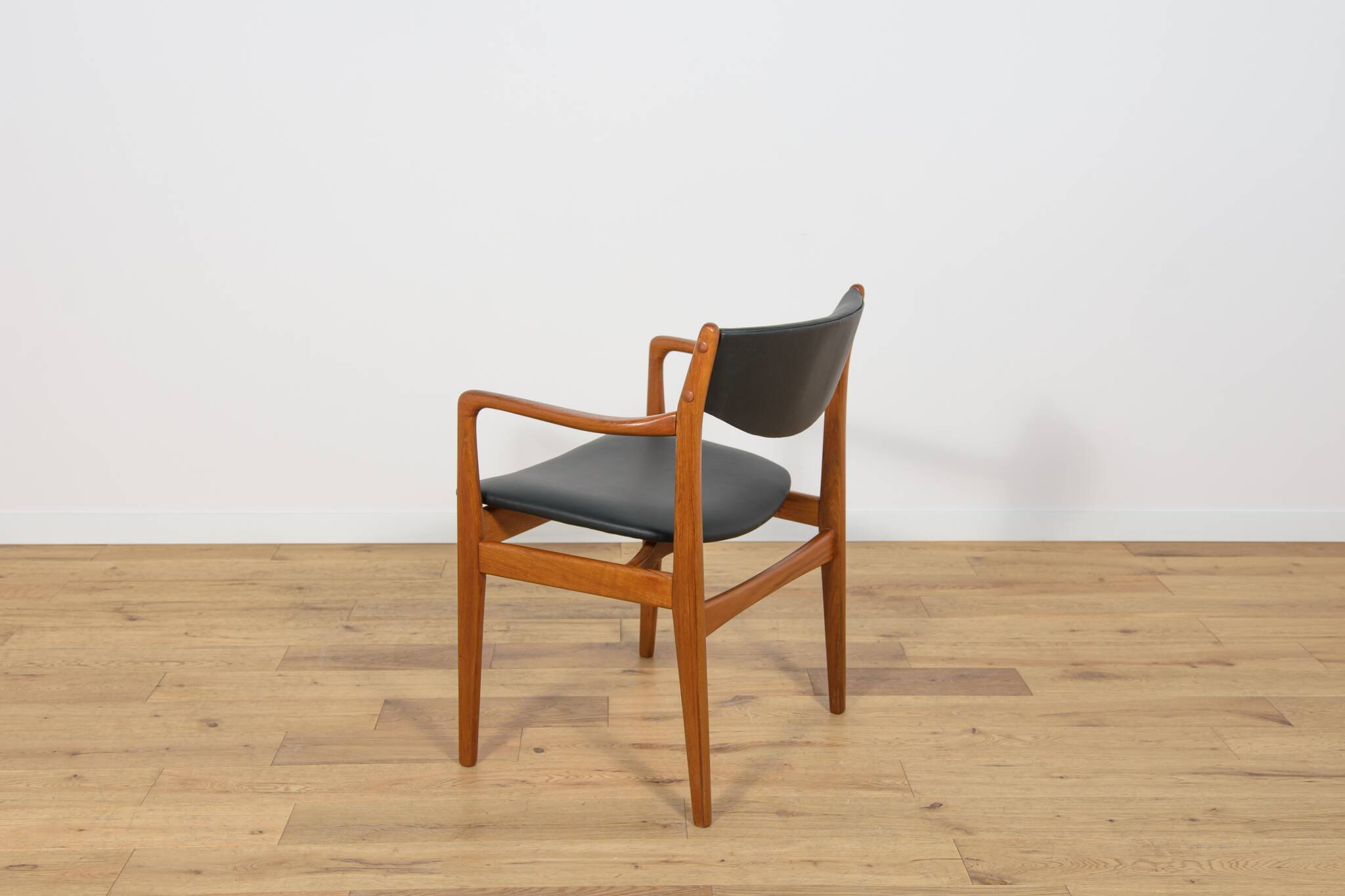 Mid-Century Teak & Leather Armchair, Denmark, 1960s