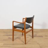 Mid-Century Teak & Leather Armchair, Denmark, 1960s