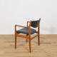 Fauteuil vintage en teck et cuir, Danemark, 1960