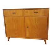 Vintage sideboard 1960, blond wood, compass feet