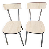 2 White Formica chairs