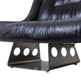 Metal and leather living room. 1970s