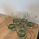 6 verres à eau soda avec bague liseret vert