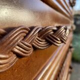 Wooden and rattan chest of drawers with woven handles