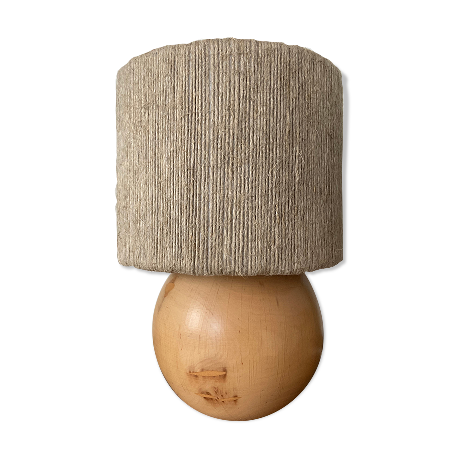 Bedside lamp in rope and wood