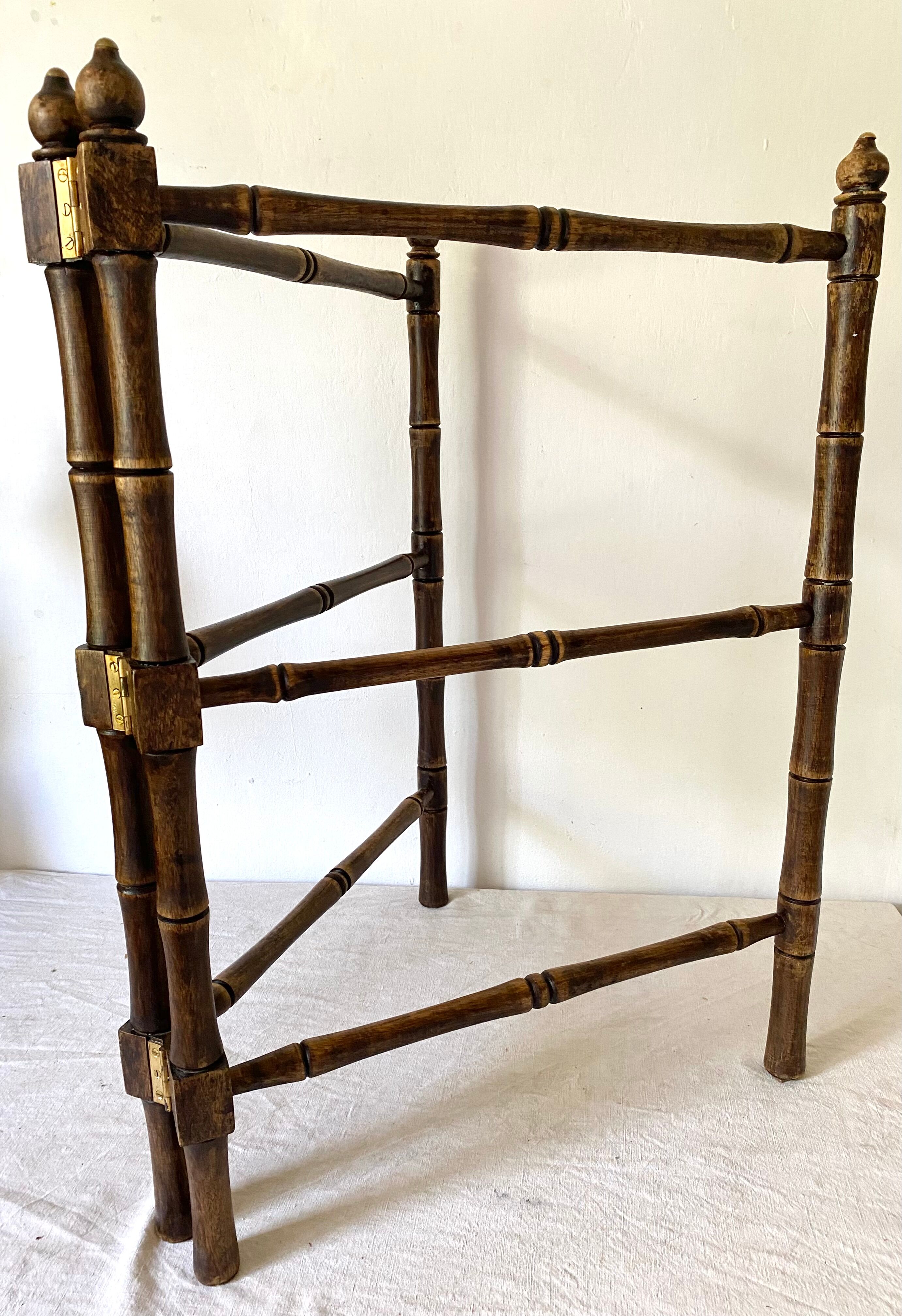 Antique wooden towel rack