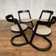 4 Vintage Baumann chairs Halfa 1970 cut wood