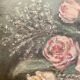 Peinture sur bois bouquet de roses signé