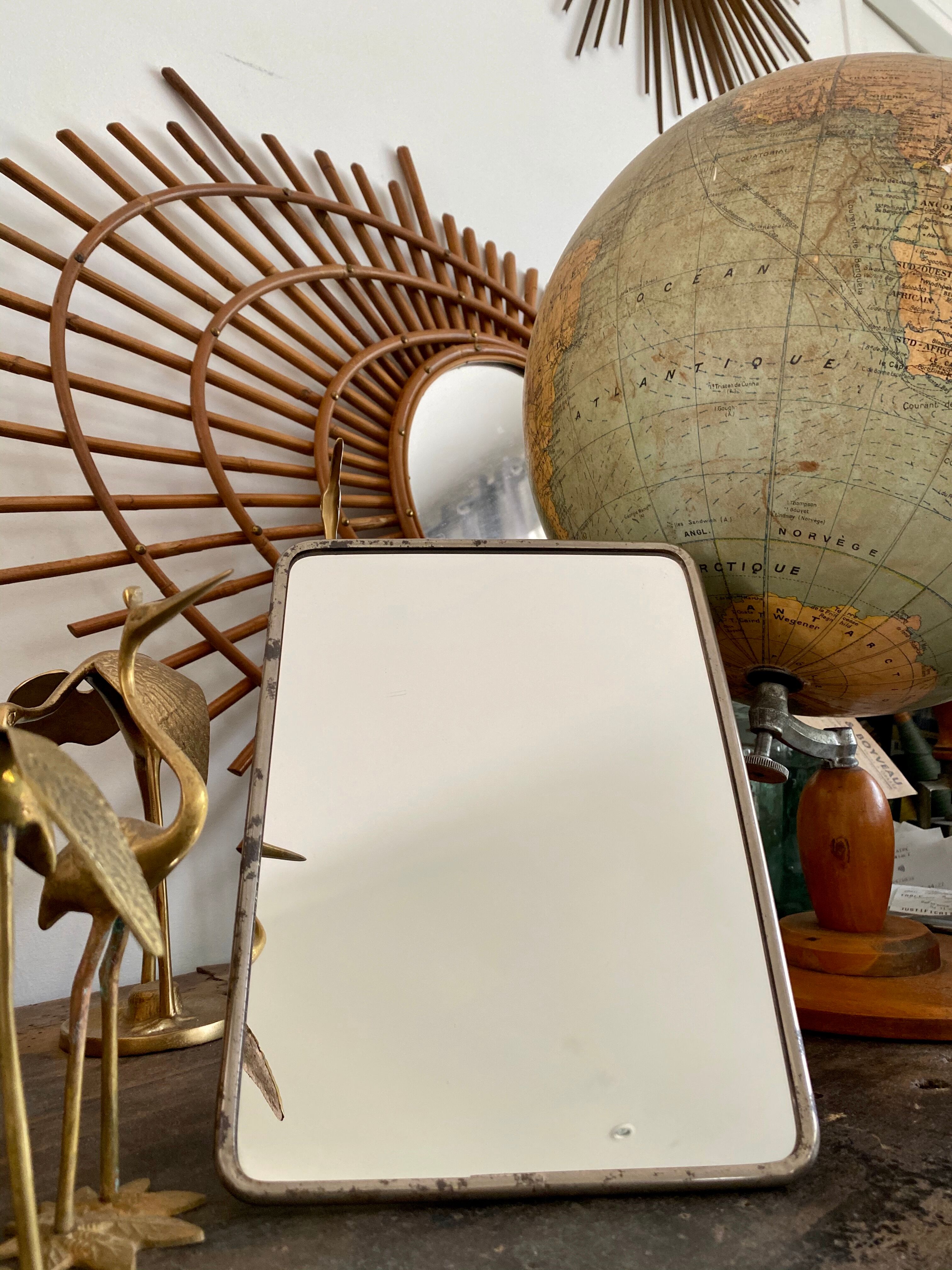 Barber Mirror 23 x 17cm vintage