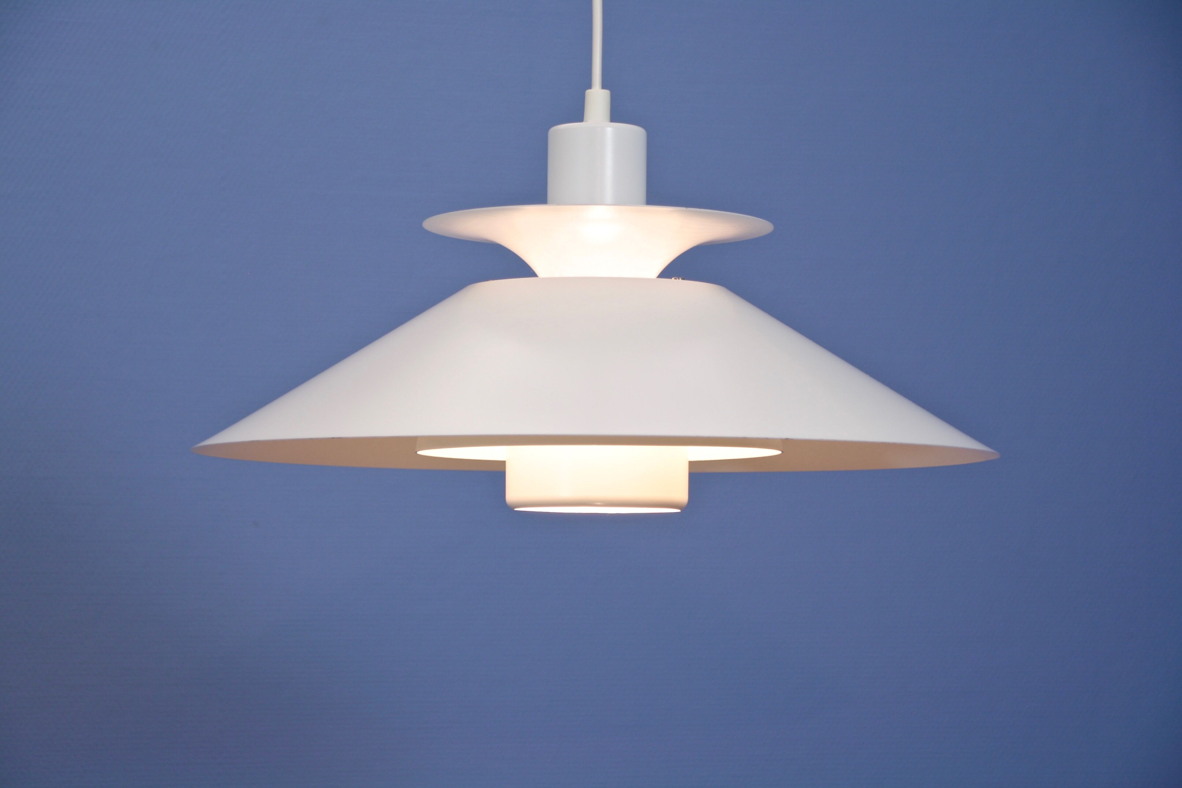 Danish hanging lamp in white, 1980s