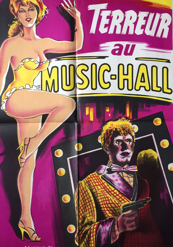 Affiche 'Terreur au music-hall' Antonio Santillan 60x80cm 1958