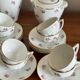 Lorioux Porcelain mocha service France small roses