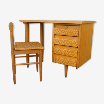 Ensemble bureau et chaise vintage, 1960