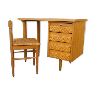 Ensemble bureau et chaise vintage, 1960