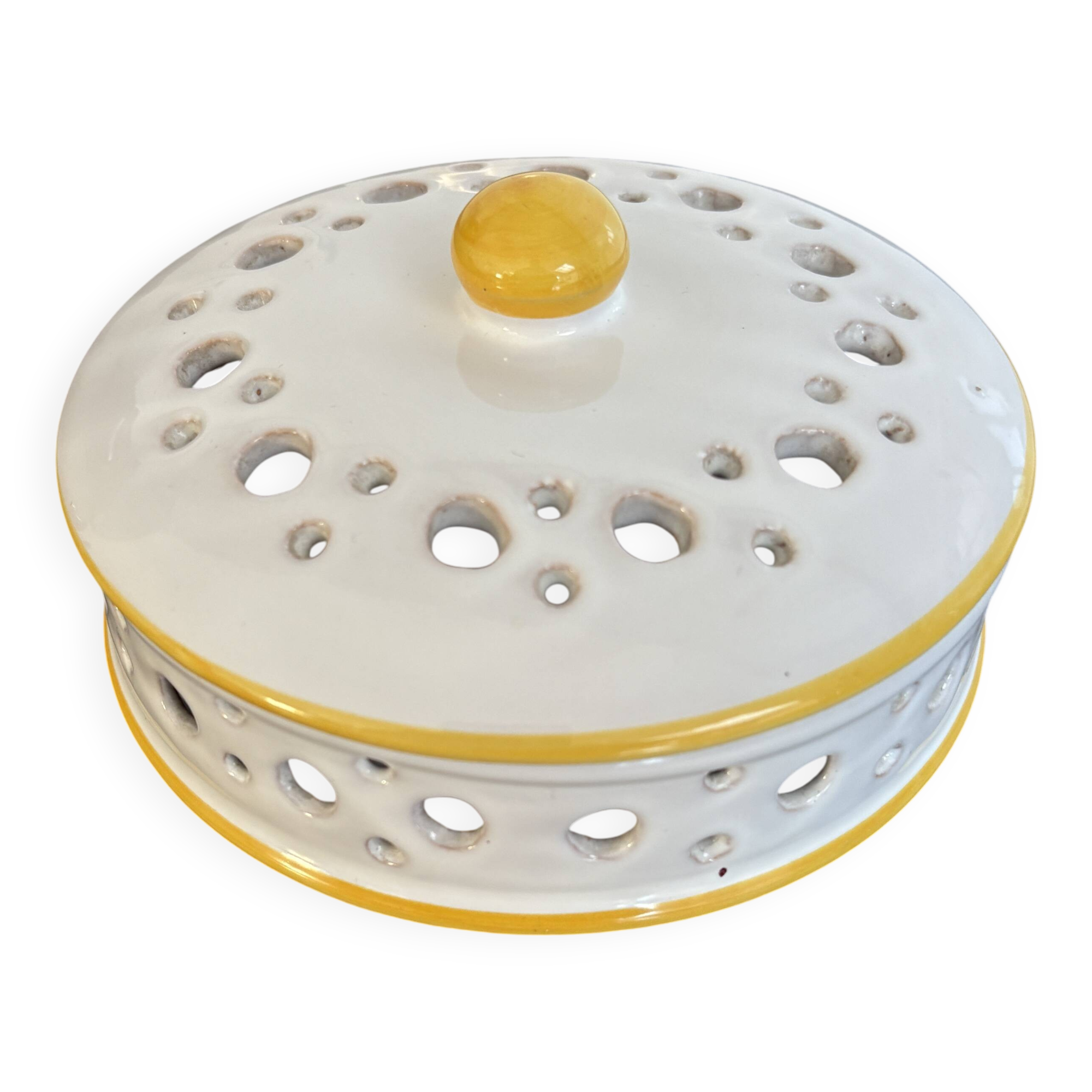 Vintage perforated ceramic box Arlux Belgium – 1960s/70s