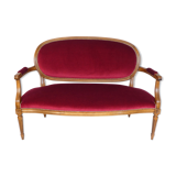 Louis XVI style bench in natural wood