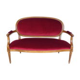 Louis XVI style bench in natural wood