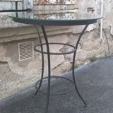 Glass tray side table