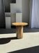 Table d'appoint en teck massif plateau circulaire pied colonne H51,5 D50