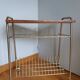 Table trolley for vinyls or magazines in gold metal and formica