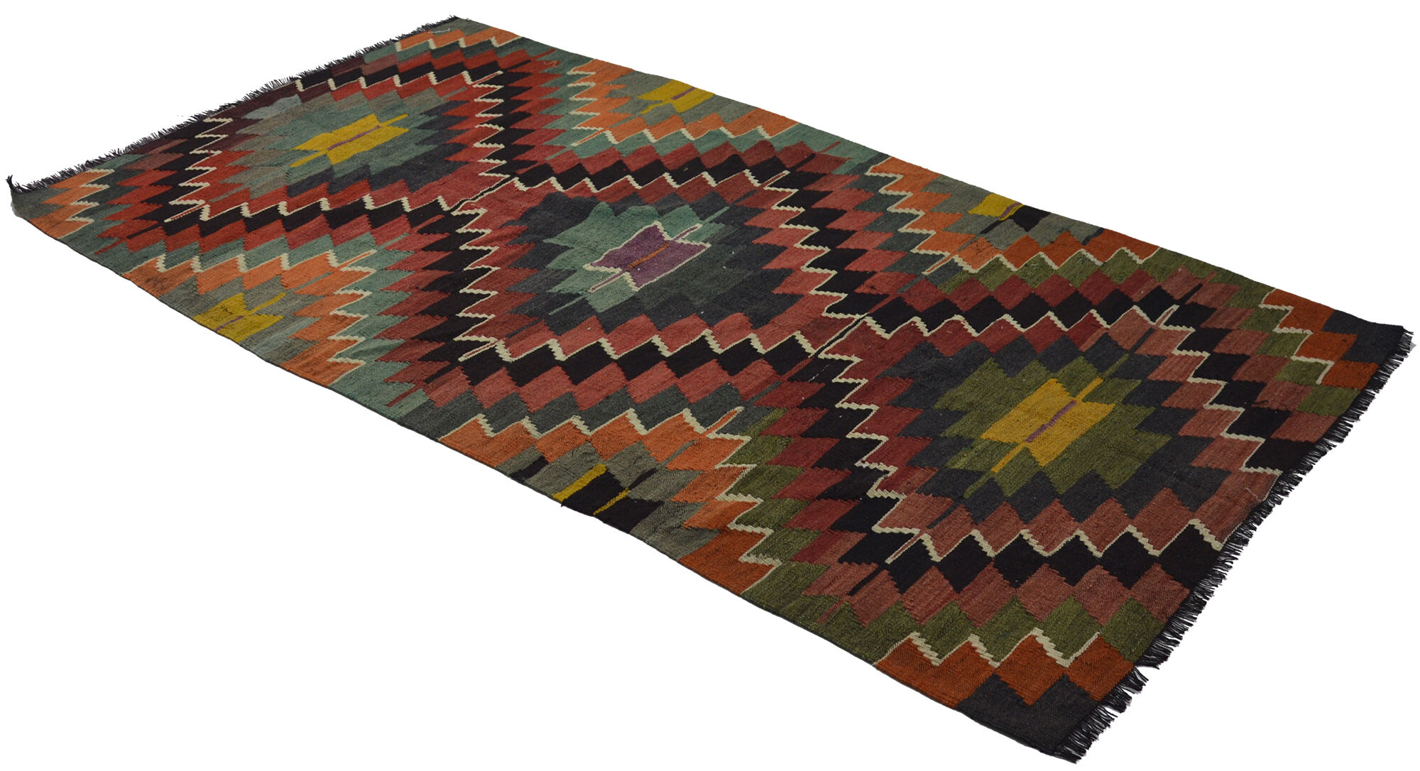 Anatolian handmade kilim rug 290 cm x 157 cm